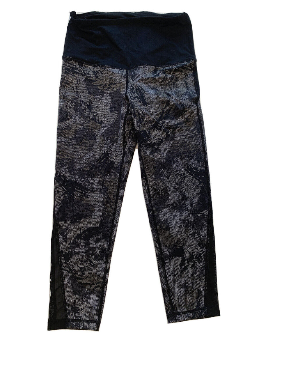 Small Mono B Workout Women's Capri Leggings Back Zip Pocket Black Gray